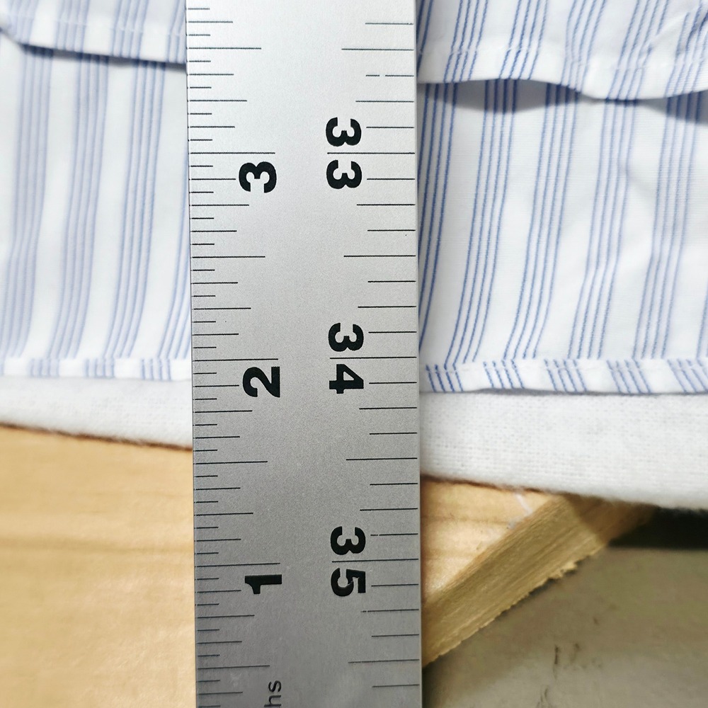Turnbull & Asser Dress Shirt Men 17.5 Blue White Stripe Neiman Marcus England - Picture 5 of 10